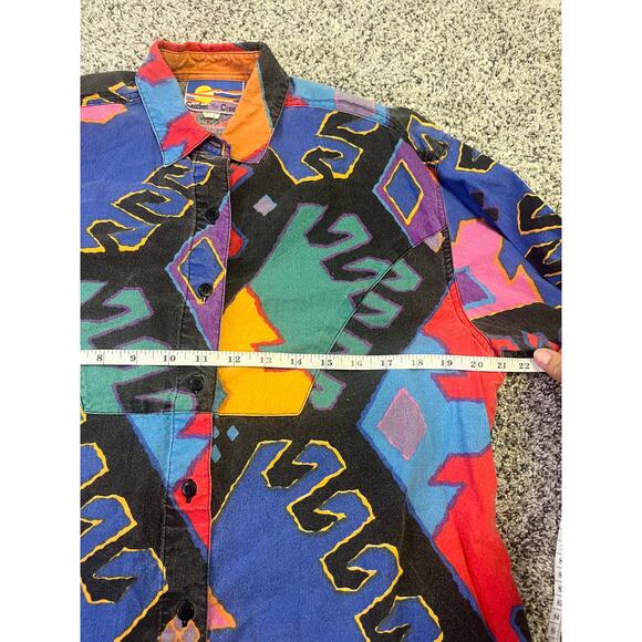 Vintage Cricket by the Creek Shirt Women’s L Guatemala Bright Aztec Tribal 1990s - Picture 7 of 13